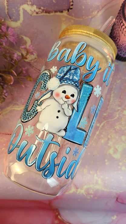 'Baby it's Cold Outside' 16oz Libbey Glass Can