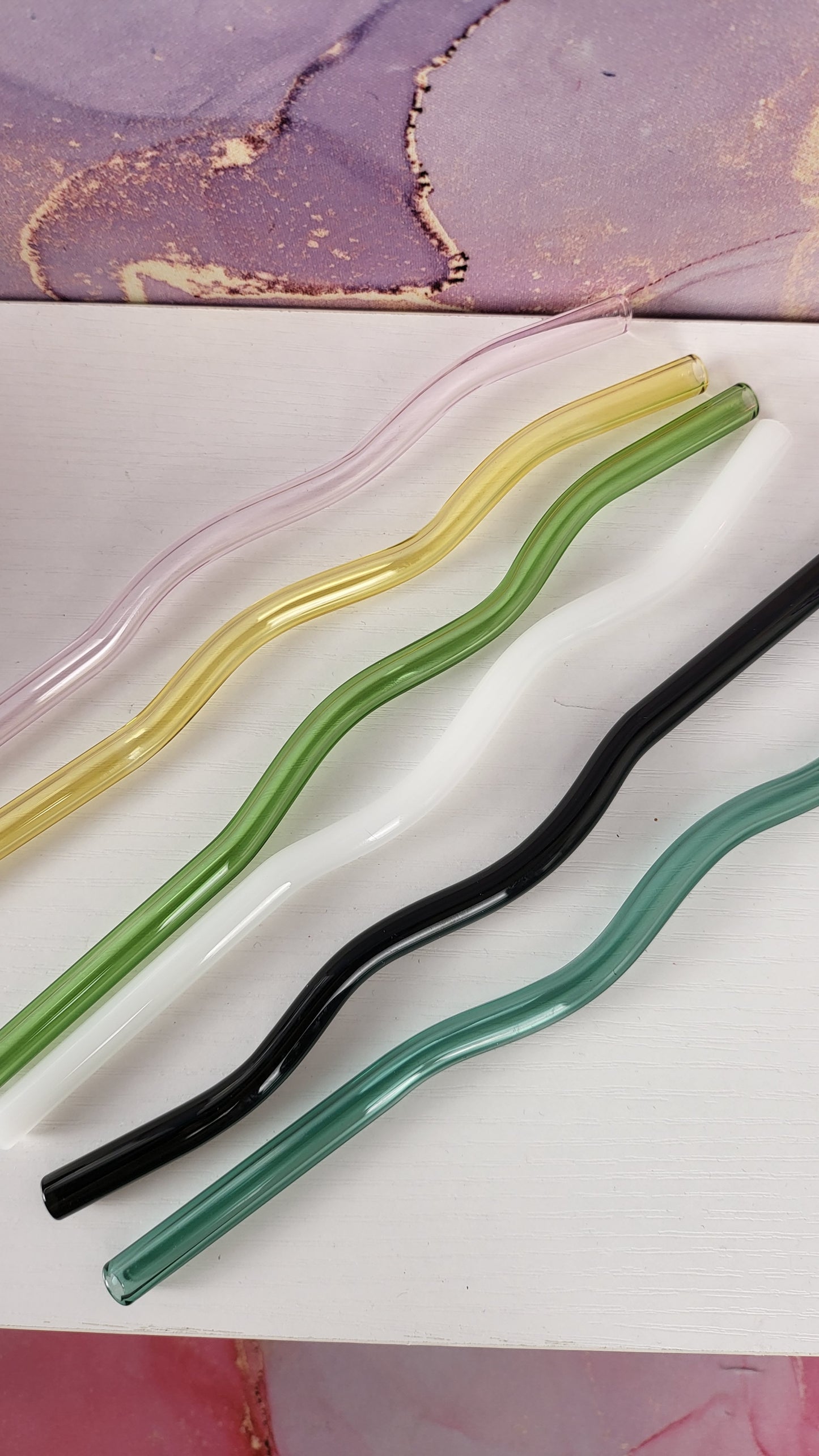 Glass Wavy Straws