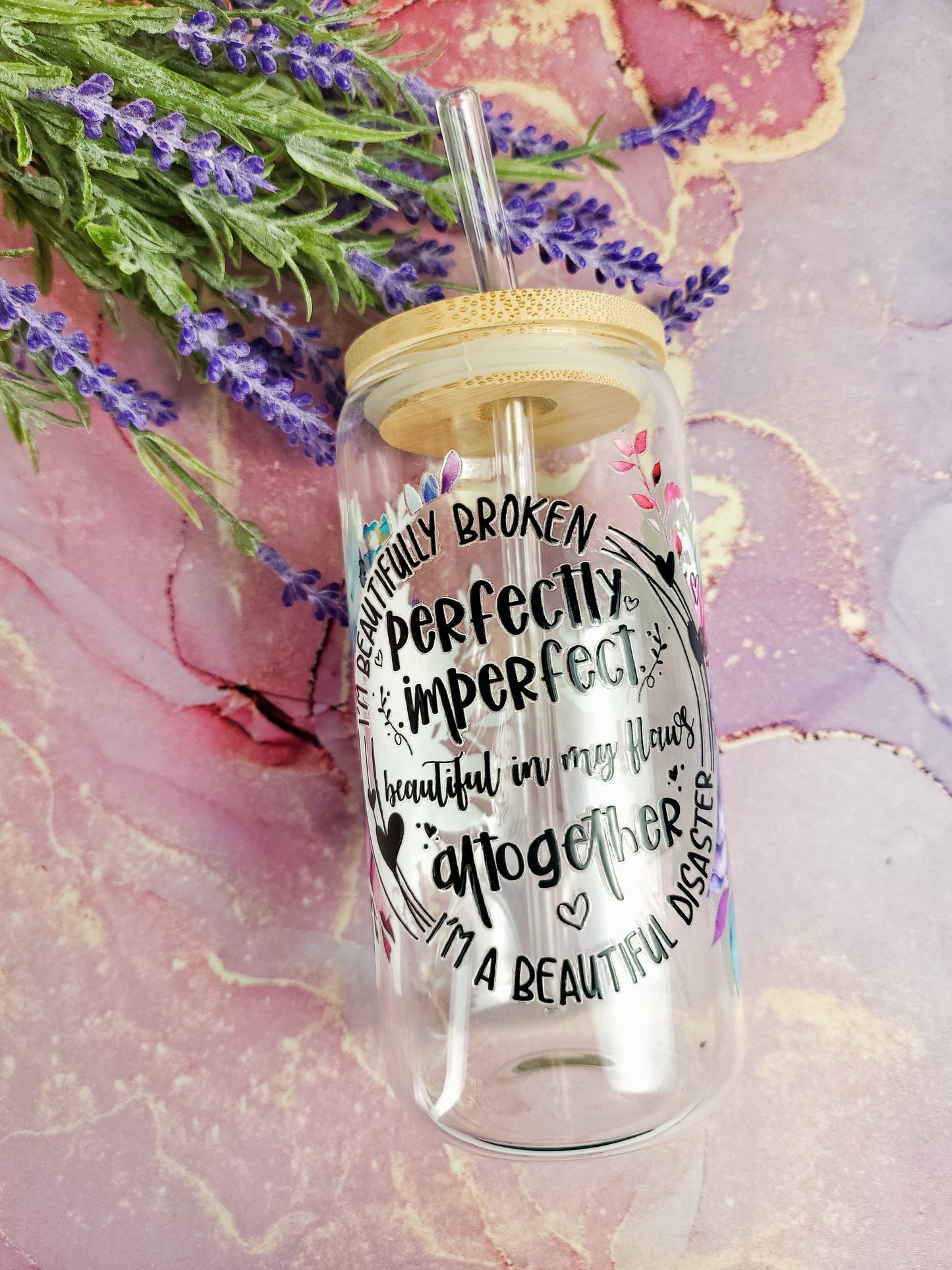'Perfectly Imperfect' 16oz Libbey Glass Can.