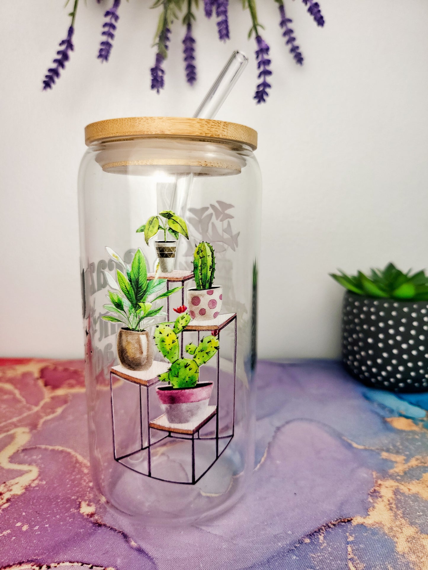 'Crazy Plant Lady' 16oz Libbey Glass Can